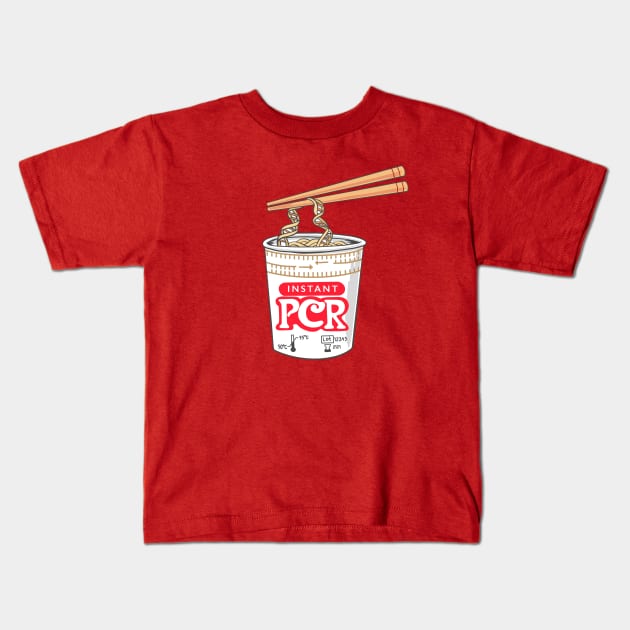 PCR noodles Kids T-Shirt by ScienceCatIncognito